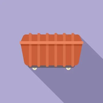 Large empty orange skip for construction waste removal Stock Illustration