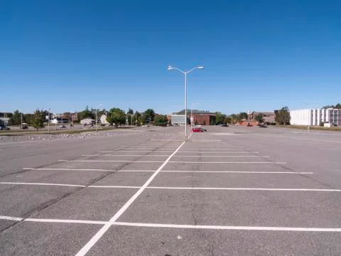 Large, empty parking lot Stock Photos