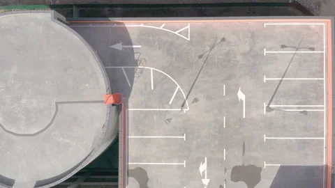 Large empty parking lot.urn in the parking lot. white line markings Stock-Footage 154873331