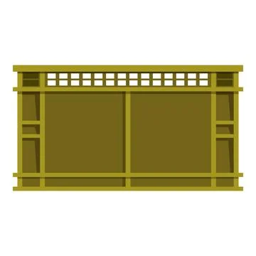 Large empty plastic storage crate with grid pattern on top Stock Illustration