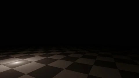 Large Empty Room Chequerboard Checked Floor Darkness Video stock 153950895