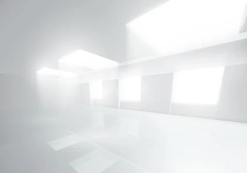 Large Empty Room. Light Windows Stock Illustration