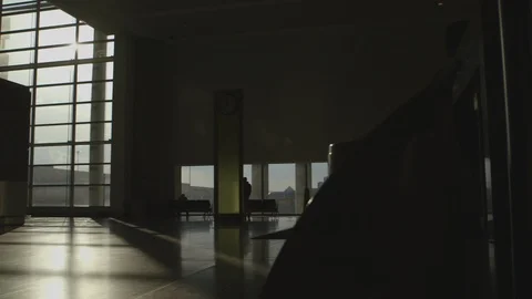 Large Empty Room With One Man Video stock 118614842