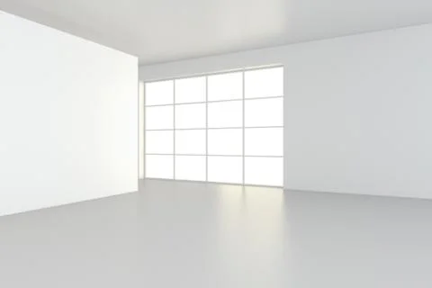 Large empty room with standing billboards. 3d rendering Illustrazione stock