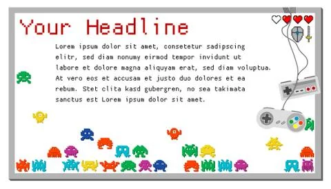 Large empty sign video games elements Stock Illustration