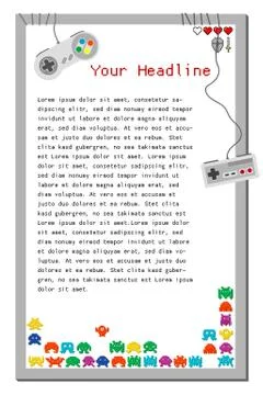 Large empty sign video games elements Stock Illustration