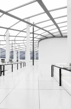 A large, empty, white space with a glass ceiling Stock Illustration