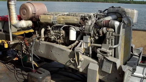 A large engine running. About industry, factory Stock Footage 71232238