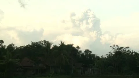 Large Eruption From Merapi Volcano Indonesia Stock Footage 8985864
