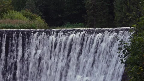 Large evening waterfall wisla Poland Stock Footage 268205635