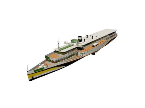 Large excursion boat on the water Stock Illustration