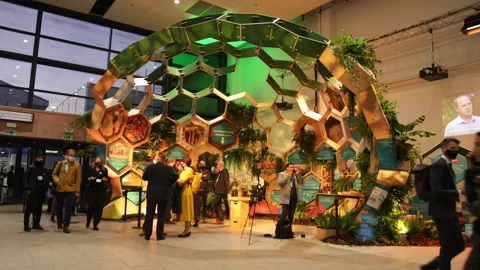 Large exhibit at COP 26 Stock Footage 167092729