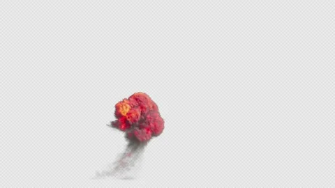 Large Explosion with Alpha 14 Stock Footage 138461150