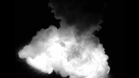 Large explosion with shafts of fire and smoke Stock-Footage 301911276