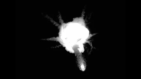 Large explosion with shafts of fire and smoke 스톡 동영상 301911353