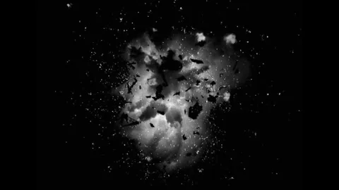 Large explosion with shafts of fire and smoke Stock Footage 301911483