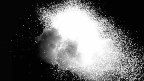 Large explosion with shafts of fire and smoke 動画素材 301911875