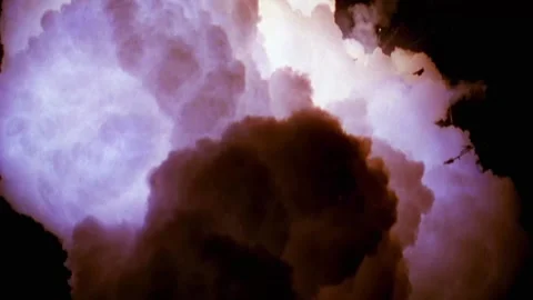 Large explosion with shafts of fire and smoke Stock Footage 301912535