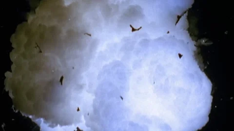 Large explosion with shafts of fire and smoke Stock Footage 301912769