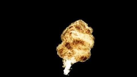 Large explosion with shafts of fire and smoke Stock Footage 301912847