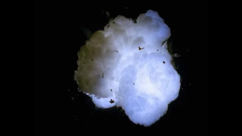 Large explosion with shafts of fire and smoke Stock Footage 301912919