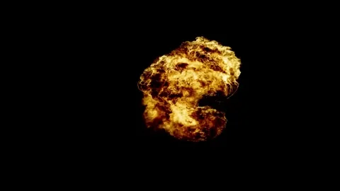 Large explosion with shafts of fire and smoke Stock Footage 301912999