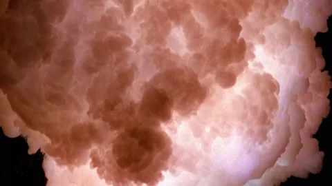 Large explosion with shafts of fire and smoke Stock Footage 301913208