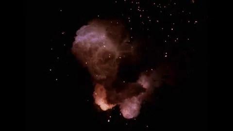 Large explosion with shafts of fire and smoke Stock-Footage 302294134