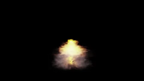 Large explosion with shafts of fire and smoke Stock Footage 303087540