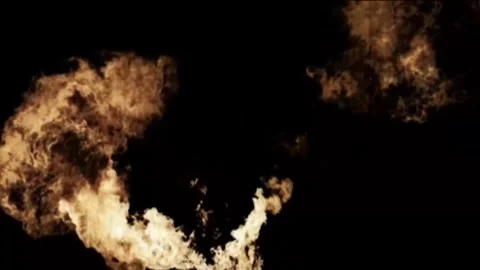 Large explosion with shafts of fire and smoke Stock Footage 303373056