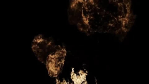 Large explosion with shafts of fire and smoke Stock Footage 303373057