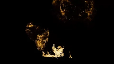 Large explosion with shafts of fire and smoke Stock Footage 303373062