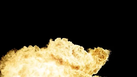 Large explosion with shafts of fire and smoke Stock Footage 303373113