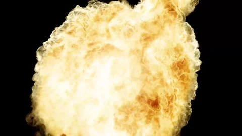 Large explosion with shafts of fire and smoke Stock Footage 303373120