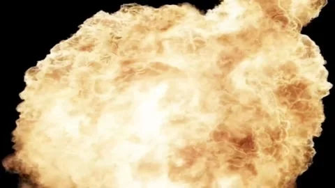 Large explosion with shafts of fire and smoke Stock Footage 303373146