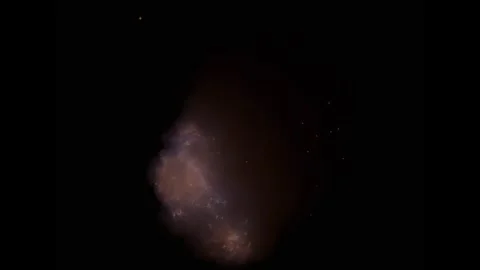 Large explosion with shafts of fire and smoke Stock Footage 303373149