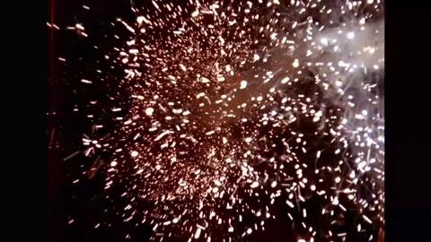 Large explosion with shafts of fire and smoke Stock Footage 303373186