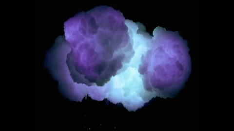 Large explosion with shafts of fire and smoke Stock Footage 303373232