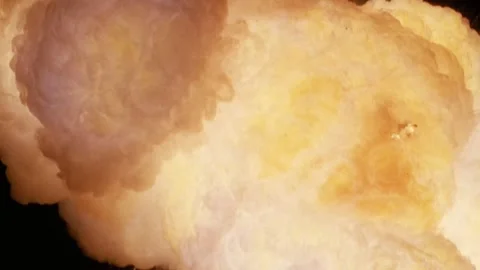 Large explosion with shafts of fire and smoke Stock Footage 303373255