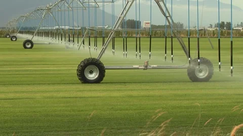 Large Farm Irrigation System Time Lapse 1080 Stock Footage 991835