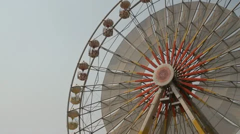 Large ferris wheel the sky background. Stock Footage 10858853