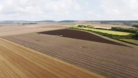 A large field of crops is shown in the sky Stock Footage 297950295