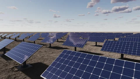 Large field with solar panels and wind generators. Stock Footage 284024713