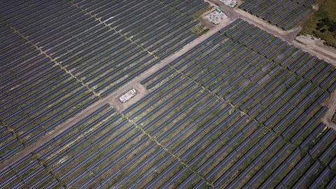 Large field with solar panels Stock Footage 117342579