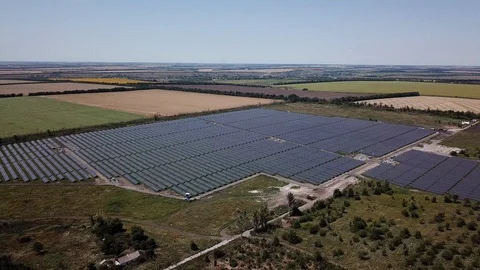 Large field with solar panels Stock Footage 117343155