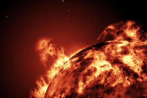 Large fire ball of the sun 스톡 사진