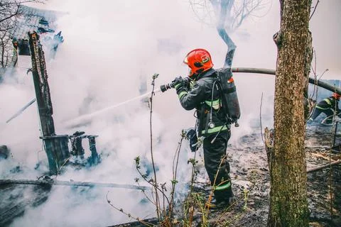 Large fire of debris Stock Photos