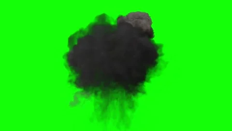 Large fire explosion on green screen. Realistic blast effect for video Stock Footage 340724243