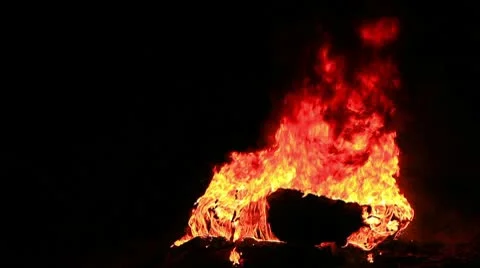 Large fire at night Stock-Footage 10574212