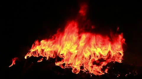 Large fire at night Stock Footage 10574214